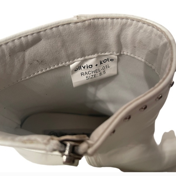 White Ankle Boots Size 8.5 by Olivia & Kate - Picture 6 of 8